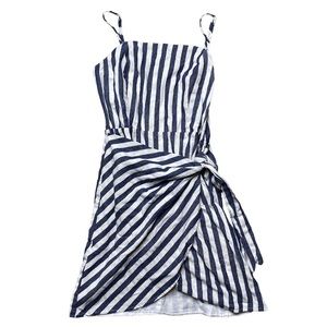 AQUA Bloomingdales Square Neck Faux Wrap Dress